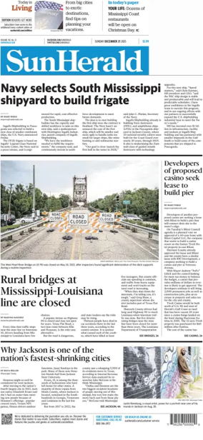 Cover of The Sun Herald (Sunday)