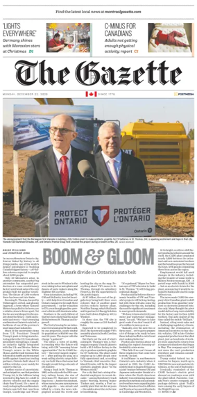 Cover of Montreal Gazette