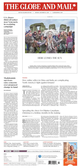 Cover of The Globe and Mail (BC Edition)