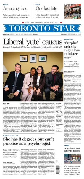 Cover of Toronto Star