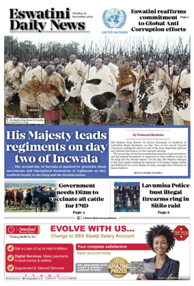 Cover of Eswatini Daily News
