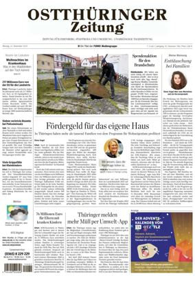 Cover of Ostthuringer Zeitung (Saale-Holzland-Kreis)