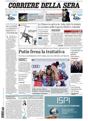 Cover of Corriere della Sera 