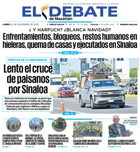 Cover of El Debate de Mazatlan