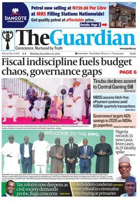 Cover of The Guardian Nigeria
