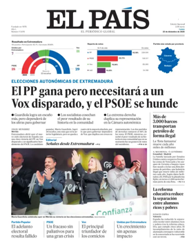 Cover of El País (Galicia)