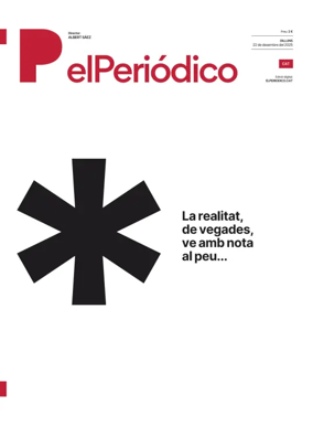 Cover of El Periódico de Catalunya (Català)