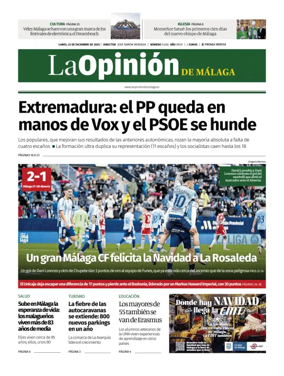 Cover of La Opinión de Málaga