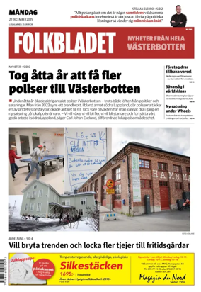 Cover of Folkbladet Västerbotten