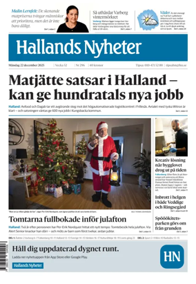 Cover of Hallands Nyheter