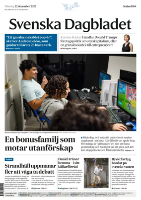 Cover of Svenska Dagbladet