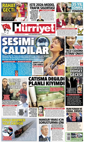 Cover of Hurriyet Print Edition