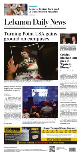 Cover of Lebanon Daily News