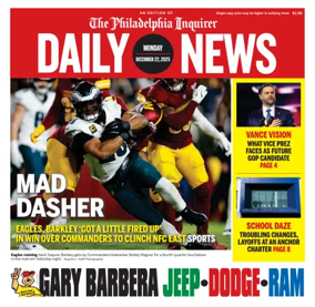 Cover of Philadelphia Daily News