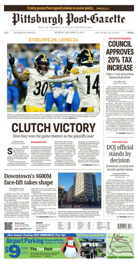 Cover of Pittsburgh Post-Gazette