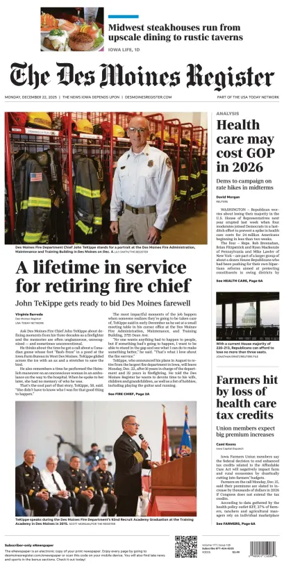 Cover of The Des Moines Register