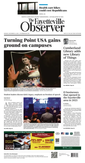 Cover of The Fayetteville Observer