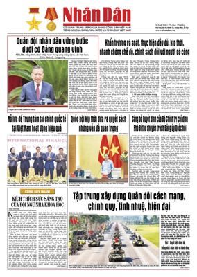 Cover of Nhan Dan newspaper