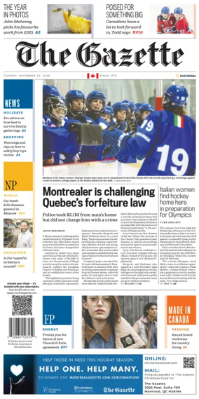 Cover of Montreal Gazette
