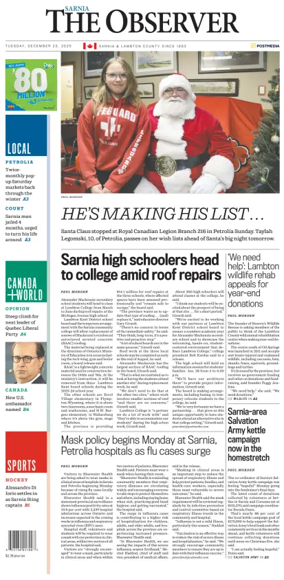 Cover of The Observer (Sarnia)