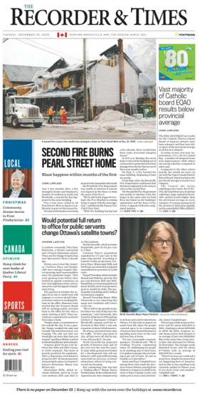 Cover of The Recorder & Times (Brockville)