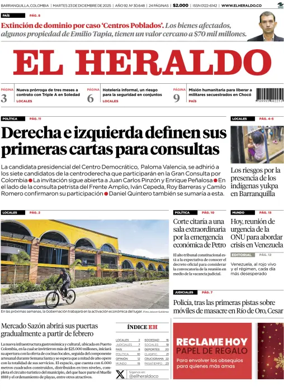 Cover of El Heraldo (Colombia)