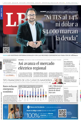 Cover of La Republica (Colombia)