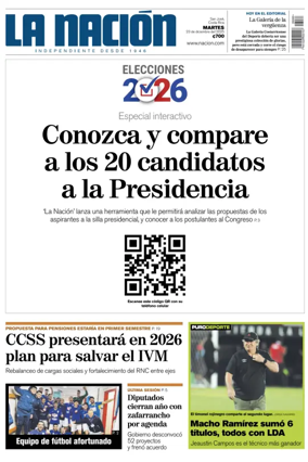 Cover of La Nacion (Costa Rica)