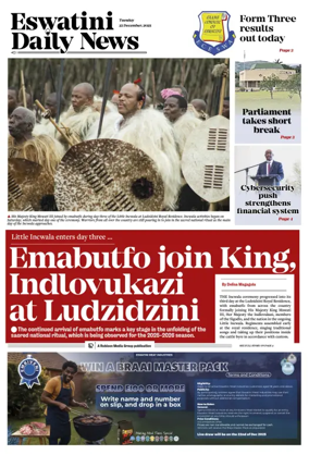Cover of Eswatini Daily News