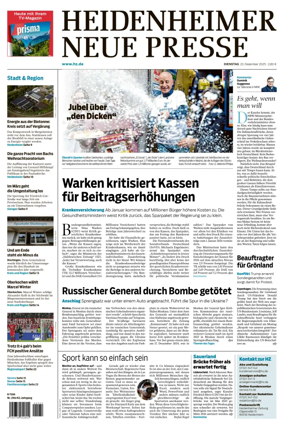 Cover of Heidenheimer Neue Presse