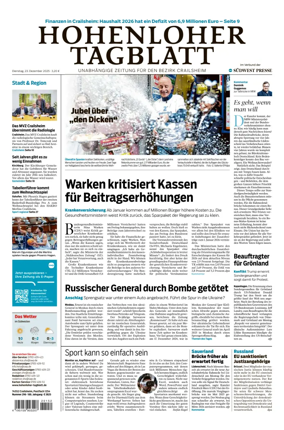 Cover of Hohenloher Tagblatt