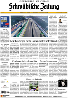 Cover of Schwaebische Zeitung (Leutkirch / Isny / Bad Wurzach)