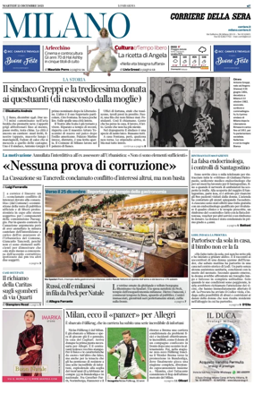 Cover of Corriere della Sera (Milano)