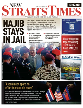 Cover of New Straits Times