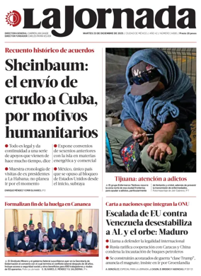 Cover of La Jornada