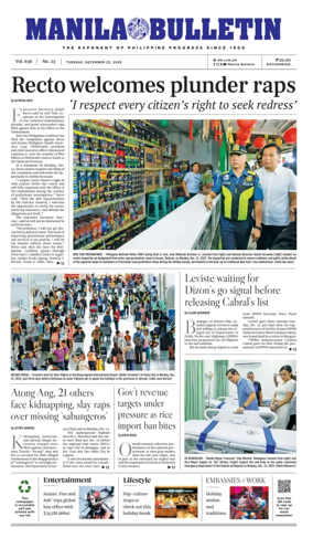 Cover of Manila Bulletin