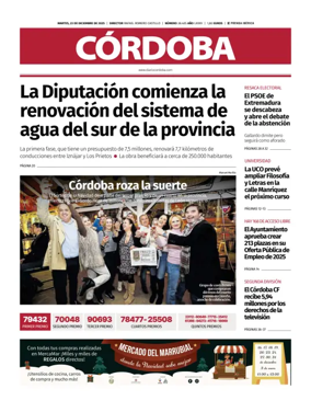 Cover of Diario Córdoba