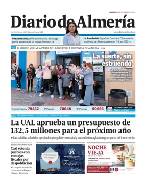 Cover of Diario de Almeria