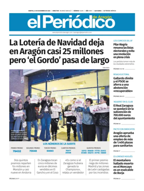 Cover of El Periódico Aragón