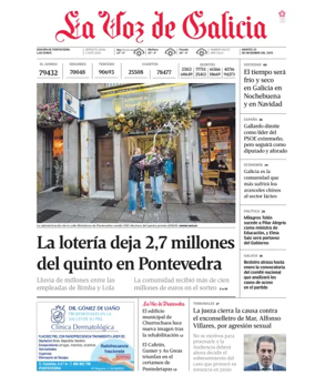 Cover of La Voz de Galicia (Pontevedra)