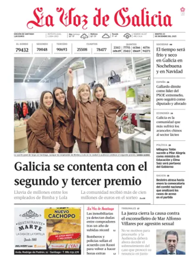 Cover of La Voz de Galicia (Santiago)