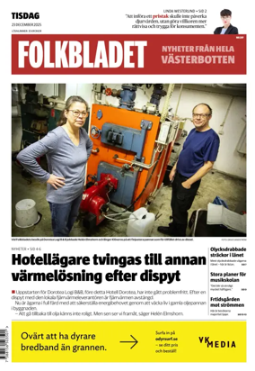 Cover of Folkbladet Vasterbotten