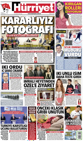 Cover of Hurriyet Print Edition