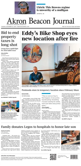 Cover of Akron Beacon Journal