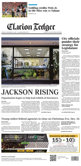 Cover of Clarion Ledger