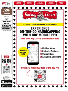 Cover of Daily Racing Form National Digital Edition