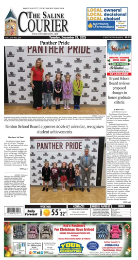 Cover of The Saline Courier