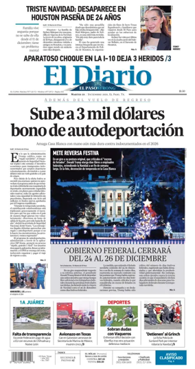 Cover of El Diario de El Paso