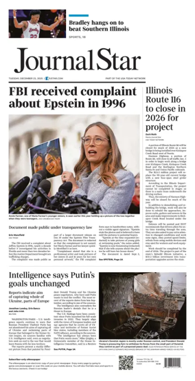 Cover of Journal Star (Peoria)