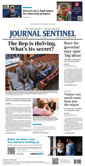 Cover of Milwaukee Journal Sentinel